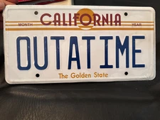 Back to the Future OUTATIME PROP license plate NEW BTTF
