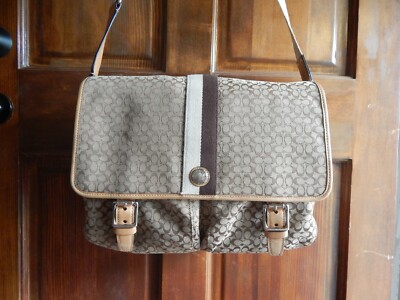 Vintage Coach Signature Logo Crossbody Messenger Bag Computer Bag Excellent 