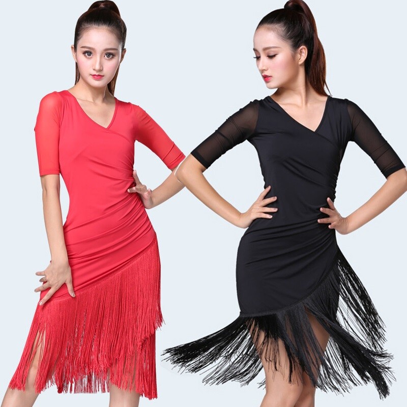 New Women's Latin Practice Rhythm Tassels Dance Dress Salsa Samba Rumba  Ballroom | eBay