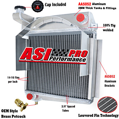 4 Row Aluminum Radiator Fit 1958-1967 Austin Healey Sprite 1960-1966 MG Midget