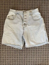 Vintage 1990s Memphis Stone Wash Denim Mom Jeans Shorts - Button fly