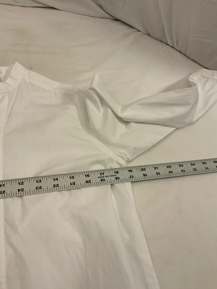 Camisa Orvis Talla 10 Blanca Abotonada 100% Algodón Manga Larga Floral YGI V1-577 Foto 3 de 4