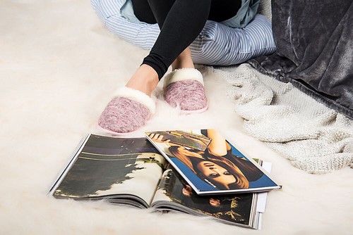 Women Soft Foam Sole Warm Indoor Bedroom Woven Cotton Shoes Anti Slip Slippers - Picture 4 of 25