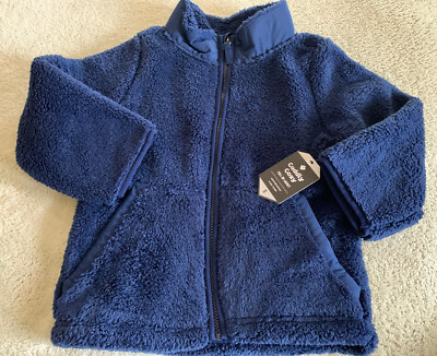 navy blue fuzzy jacket