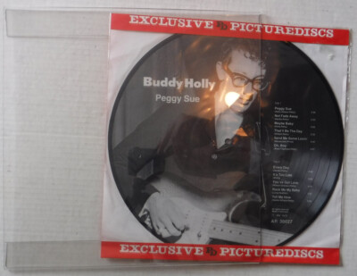 BUDDY HOLLY  PEGGY SUE- PICTURE DISC- ncb AR 30027- NEAR MINT LP & DISPLAY MOUNT