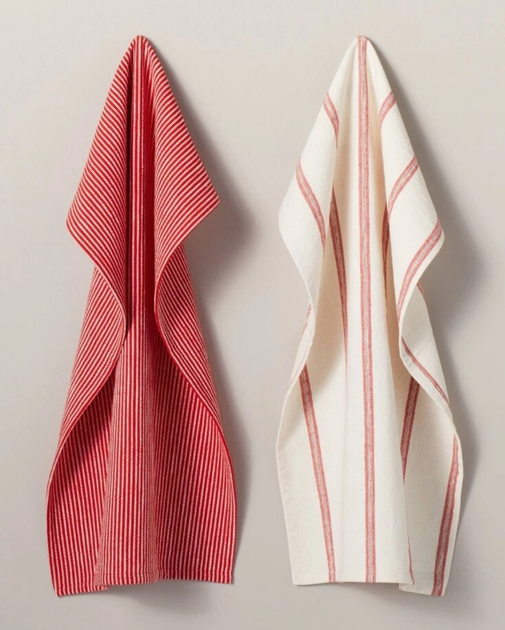 Red and white striped hand towels outlet