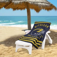 Northwest NCAA Michigan Wolverines "Stripes" Beach Towel, 30" x 60"