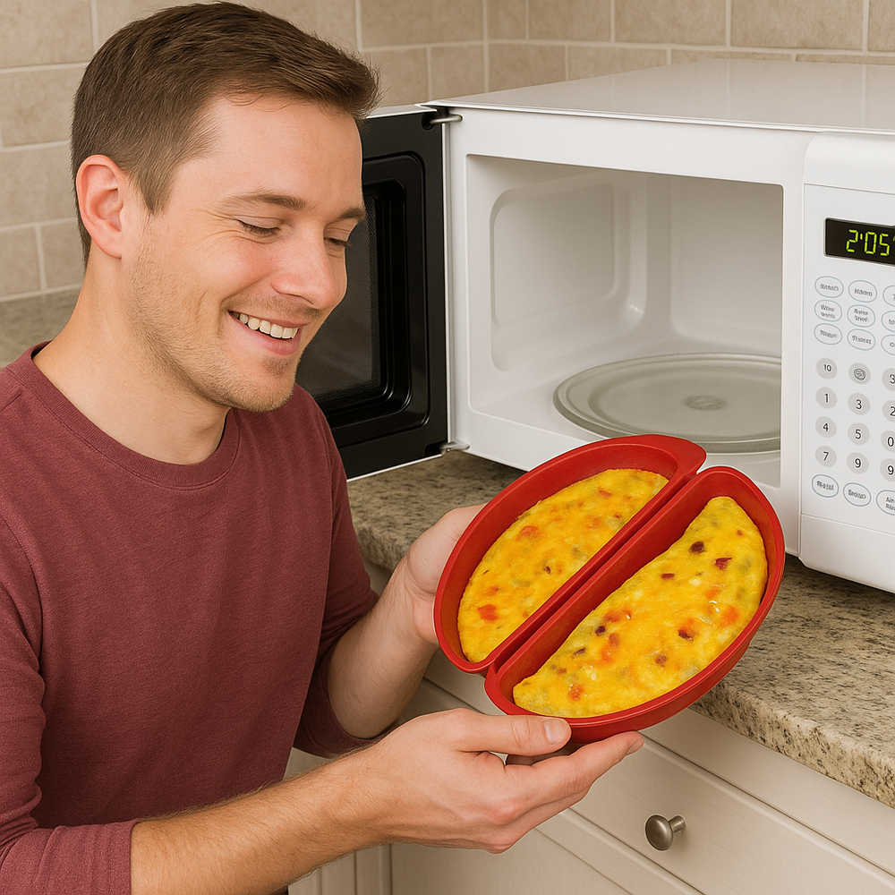 BPA-Free Microwave Egg Cooker for Scrambled Eggs, Omelets & Sandwiches
