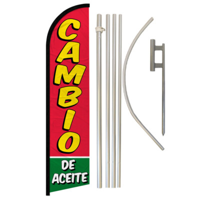 Cambio de Aceite Full Curve Windless Swooper Flag Pole Kit Oil Change 