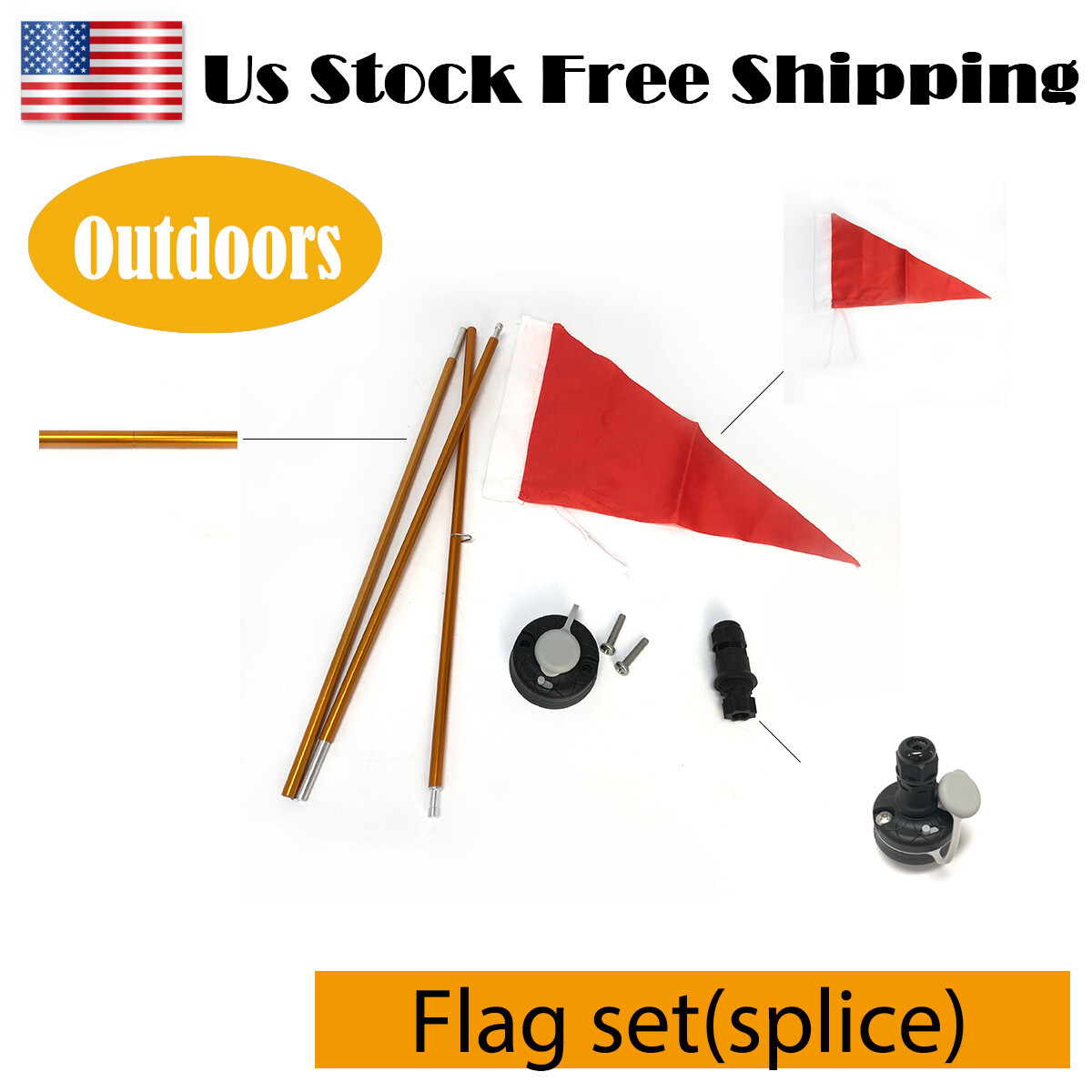 Kayak Safety Flag Mount Kit Universal Kayak DIY Accessories for Boat