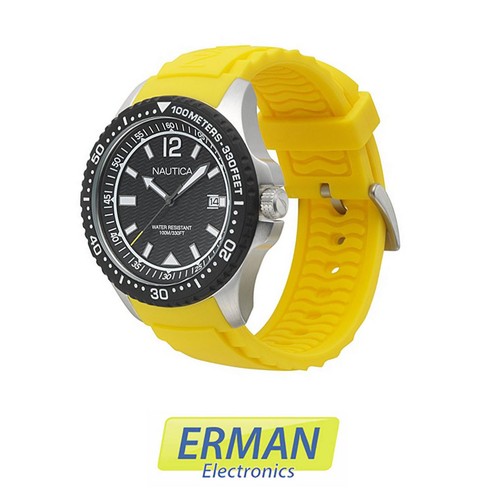 OROLOGIO NAUTICA NAPMAU005 ANALOGICO ORIGINALE CASSA ACCIAIO CINTURINO  SILICONE | eBay