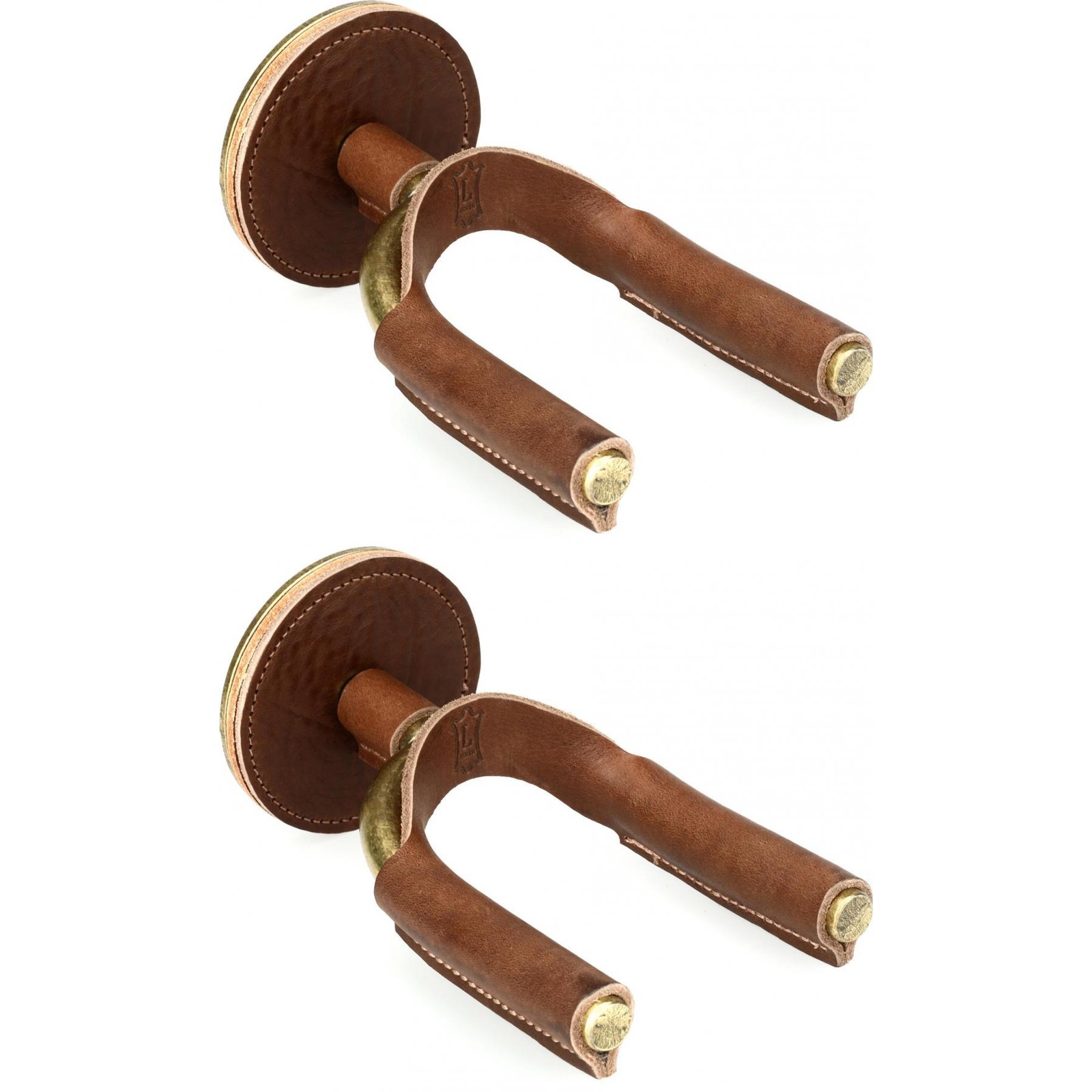 Латунная кованая вешалка для гитары Levys FGHNGR 2 упаковки - Коричневая кожа 7390₽