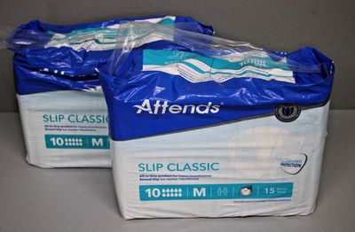 2x 15er Pack Attends Slip Classic 10 Inkontinenzhosen Größe M latexfrei (30 Stk)