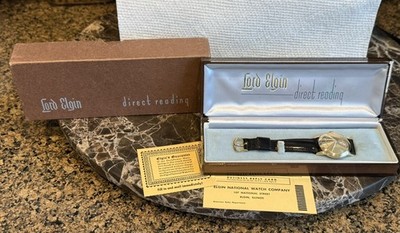 RARE FIND! Lord Elgin Direct Reading Jump Hour Watch 14k Gold Filled Like NOS!