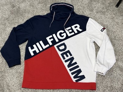 Tommy Hilfiger Sweatshirt Mens Sz XXL Hilfiger Denim High Neck Boat Outdoor Warm