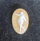 Isadora Duncan Dancer Woman Goddess Cameo Brooch 18K Gold Dancing Antique — photo 5