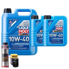 Motoröl 10W40 LIQUI MOLY Super Leichtlauf 7L+HENGST Ölfilter +Ölschlammspülung