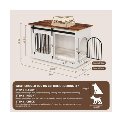 XL Dog Kennel Furniture,39.4 Inch Farmhouse Crate Furniture with
