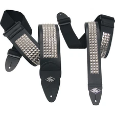 LM Products Studded Leather Guitar Strap Black 3 Inch