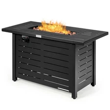 42" Rectangular Propane Gas Fire Pit 60,000 Btu Heater Outdoor Table W/ Cover