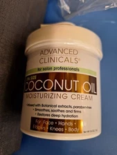Advanced Clinicals Moisturizing Cream: Spa size 16 oz. Coconut Oil, salon, body