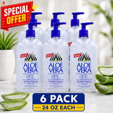 Aloe Vera Gel Pack of 6 24oz Moisturizer for ...