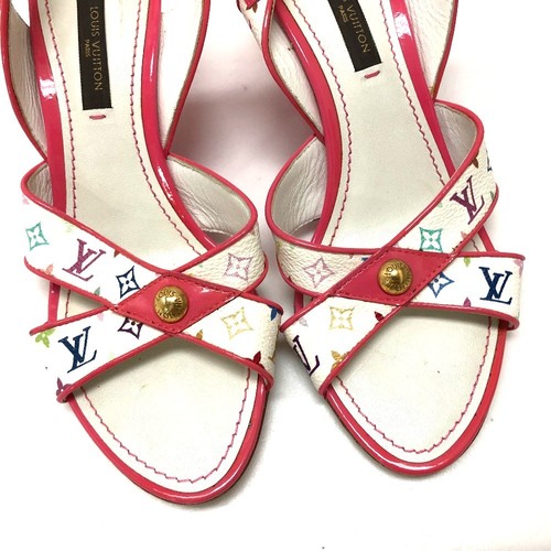 Louis Vuitton Monogram Multicolor Backstrap Mules Wedge Sole Sandals Canvas - Bild 2 von 8