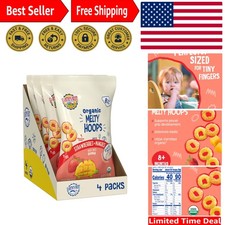 Convenient Organic Melty Hoops - 4 Pack Strawberry  Mango Snacks for Tiny Hands