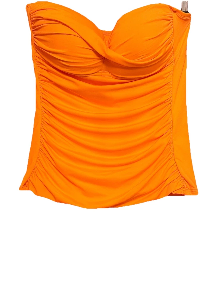 NWT $93 Sz Small US 4 ❤️ La Blanca Womens Bright Orange Fitted Tankini Top - Image 3 of 4