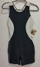 NWT Marika Vintage Spandex Bodysuit Unitard One Piece Shorts Womens size Large