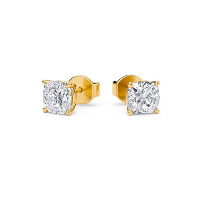 Ct Lab Created Diamond Stud Earrings 14K Solid Gold