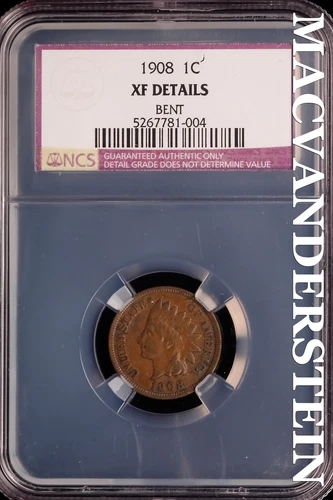1908 Indian Head Cent - NCS XF Details - Scarce  No Reserve  #SLK593