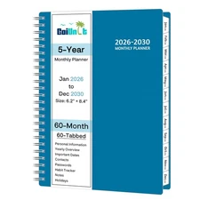 Monthly Planner 2026-2030, 5-Year Calendar Planner 2026-2030, Jan 2026 – Dec ...