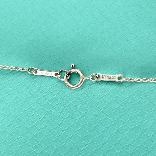 Tiffany & Co Sterling Silver 925 Elsa Peretti Open Heart Necklace 16 in W/Pouch - Picture 7 of 14