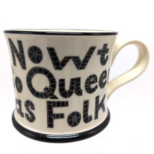 Moorland Pottery Lakeland Ware Mug 'Nowt so Queer as Folk', Black, New- Seconds