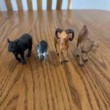 Vintage Lot of 3 Safari Funrise 1988 Zoo Animals and 1 unbranded elephant