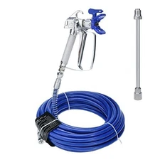 3600 PSI Airless Paint Spray Gun 50FT Fiber Tube 517TIP Tip Guard Extension Pole