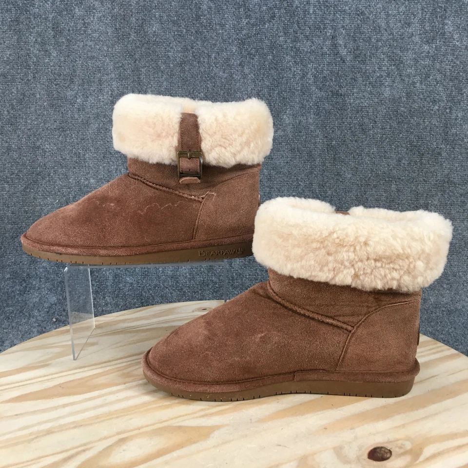 Bearpaw Boots Womens 10 Abby Shearling Brown Casual Fur Lined Comfort Ankle Top - Image 2 of 4