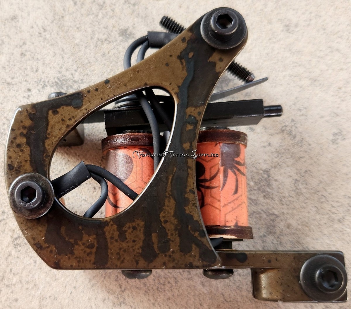 Old School Jensen Shader Tattoo Machine Orange Black Spider