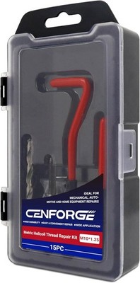 15 PCS M10x1.25 Helicoil Thread Repair Kit Metric HSS Drill Rethreading Tool