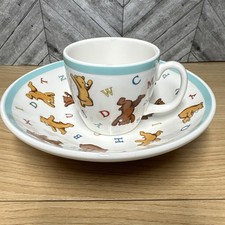 Tiffany  Co. Alphabet Bears 2 Piece Bowl  Cup Child's Baby Set