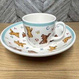 Tiffany & Co. Alphabet Bears 2 Piece Bowl & Cup Child's Baby Set