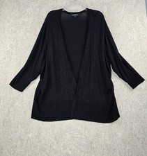 Lane Bryant Womens Open-Front Black Cardigan Sweater Size 26/28 Rayon Blend