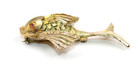 Gold Tone vintage Gold Fish brooch Red Eyes 2 5/8" x 1 3/8" — photo 2