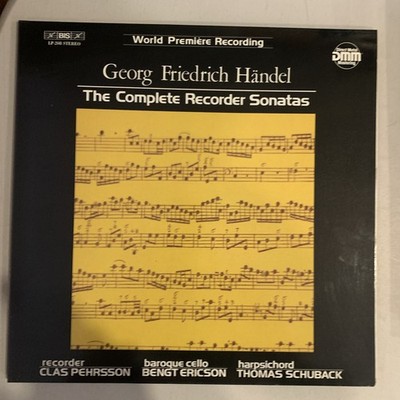 Handel, LP, Sweden Press, NM, The Complete Recorder Sonatas