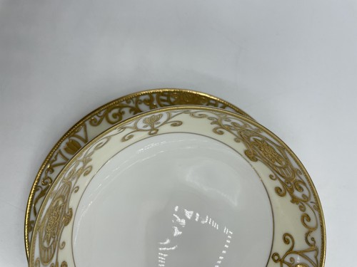 Vtg Noritake #175 Hand Painted Footed Gold Mayonnaise Bowl & Underplate Bsh - Picture 17 of 24