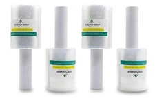 4 Pack Industrial Mini Clear Stretch Wrap with Handle 5" 1000ft 80 Gauge for ...