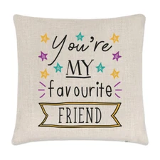 You're My Favourite Friend Stars Linen Cushion Cover Pillow - Funny Best