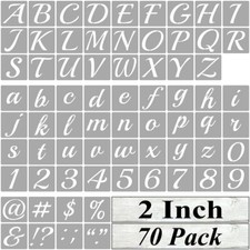 70 Pcs 2 Inch Alphabet Letter Stencils for Painting On Wood Signs Wall Art