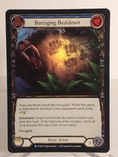 Barraging Beatdown Blue Pitch Rainbow Foil NM Unlimited Welcome to Rathe  FAB